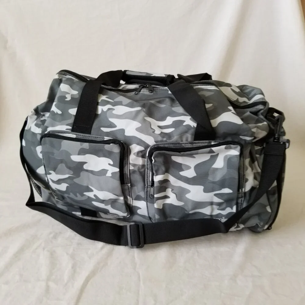 NEW! Lightweight Duffel Tote with Camo Design, Shoe Storage & Shoulder Strap